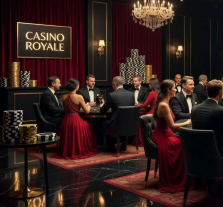 Luxusní kasino večírek v Praze s hosty u pokerového stolu
