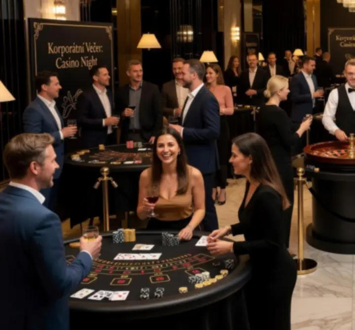 Firemní teambuilding v luxusním prostoru s mobilním kasinem