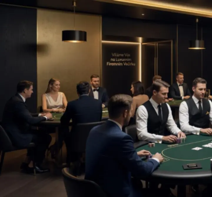 Firemní casino večírek v moderním českém eventovém prostoru